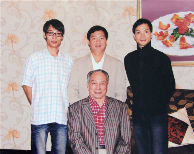 陳卓林與師傅羅家寶、師弟李江林、劉建科合影